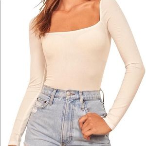 REFORMATION Gaia Bodysuit - White - Small